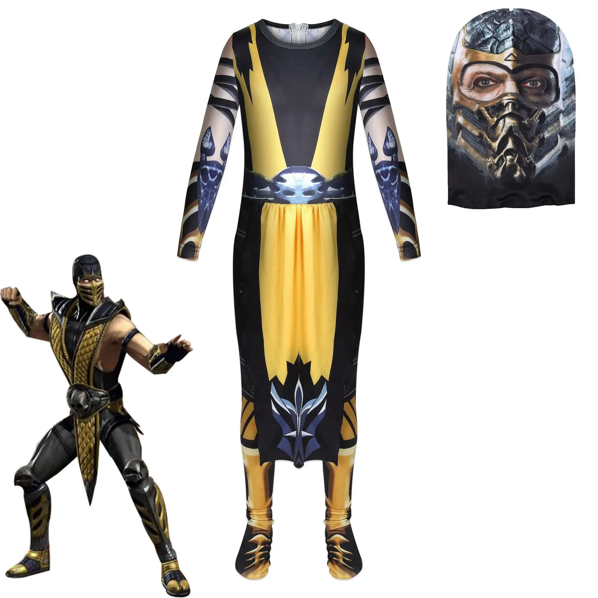 Детский костюм для Хэллоуина Mortal Kombat мести скорпиона Детская Маскировка аниме