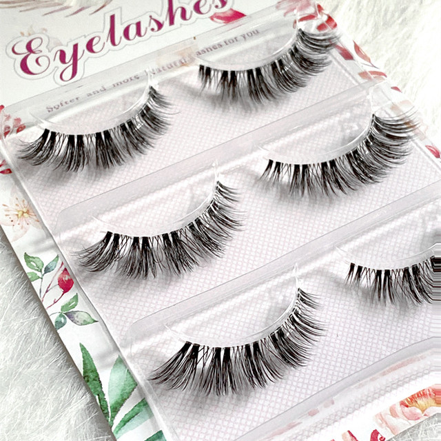 Wholesale Mink Eyelashes 3pair lashes invisible band mink lashes reusable false eyelashes Makeup in Bulk