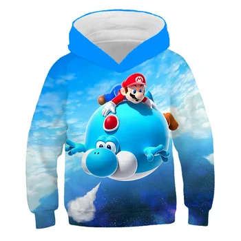 

3D print child Hoodie game Super Mario print Cartoon Kids clothing Hooded Sweatshirt fashion Funny Boys and girls Sports sweater