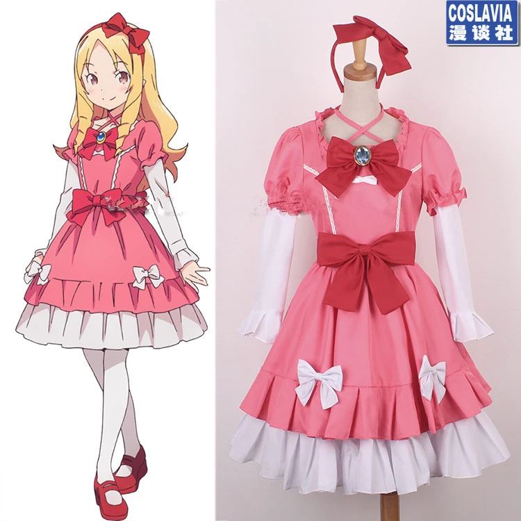 アニメeromanga先生山田エルフのコスプレ衣装かわいいピンク制服ドレス大人ユニセックスパーティのロールプレイ服カスタムメイク任意の Aliexpress Novelty Special Use
