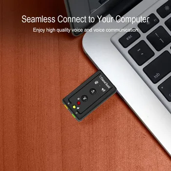 

USB Hubs USB 2.0 External Sound Card 7.1CH Audio Mini Adapter Button Control 3.5mm Earphone MIC Interface Computer Components