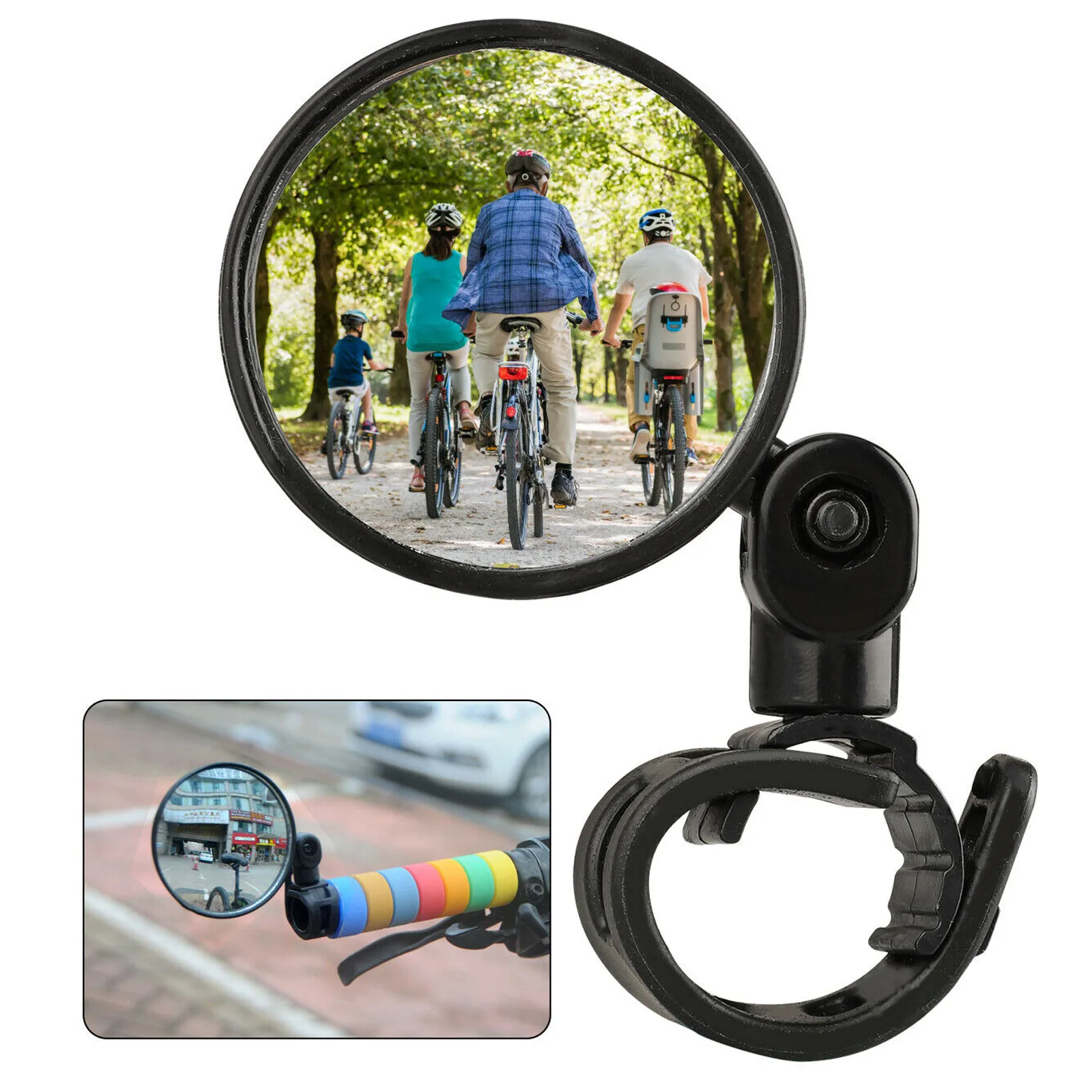 

High Quality Universal 360 Rotate Adjustable Bicycle Rearview Handlebar Wide-angle Convex Mirror Cycling Rear View MTB Bike
