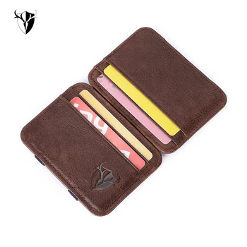 

2020 new Ultra Thin Mini Wallet Men Women Business Genuine Leather Magic Small Wallets Coin Purse Credit Card Holder Wallets