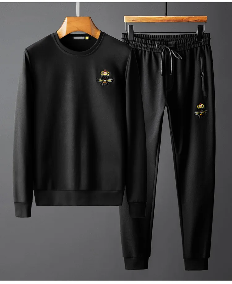 Autumn Embroidery Men Hoodies Suit Casual Clothes Drawstring Slim Tracksuits Sweatshirts Mens Track Suits Ropa Para Hombre