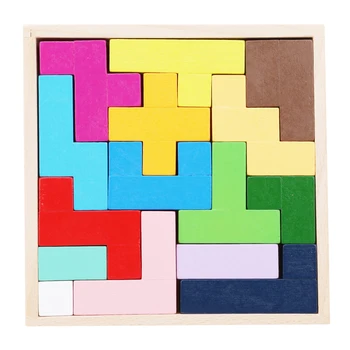 

Baby Children Kids Toy Wood Tangram Brain Teaser IQ Cube Puzzle Wooden 3D Tetris Game Educational Puzzle Toy Special Gift