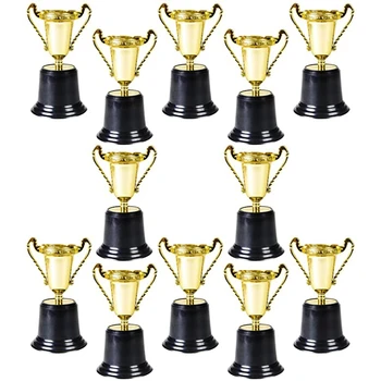 

Kids Plastic Golden Award Trophy - Pack of 12 - 5 Inch Gold Cup Trophies for Children - Party Favors Reward Prizes