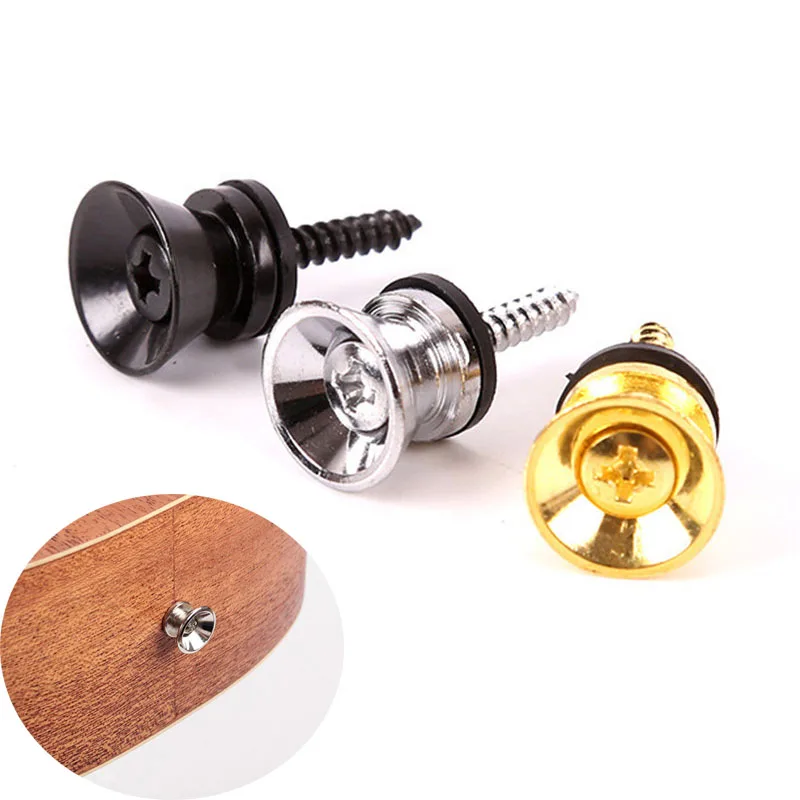 2Pcs Guitar Pegs for Acoustic Electric Bass Ukulele Guitar Strap Buckle Button Lock Pins Metal End Locking Accessories Parts guitar accessories