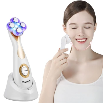 

6 in1 RF EMS LED Photon Light Electric Facial Massager Vibration Face Lifting Tighten Skin Rejuvenation Wrinkle Removal Beauty