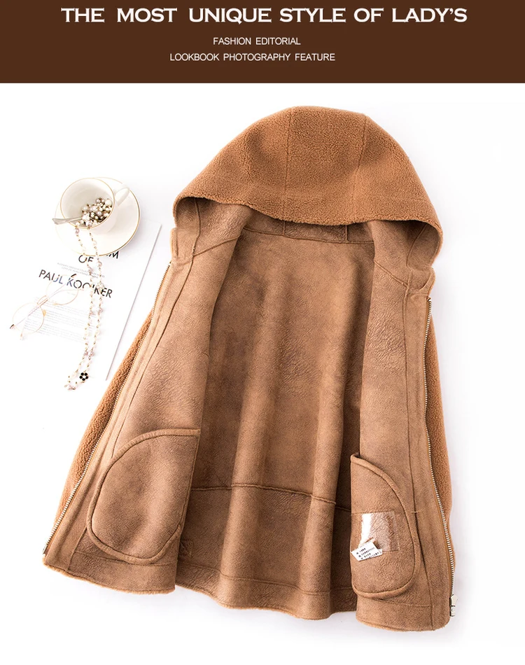 ATTYYWS, женская короткая куртка, осень и зима, новая бархатная куртка на молнии с капюшоном, мягкое и удобное шерстяное пальто