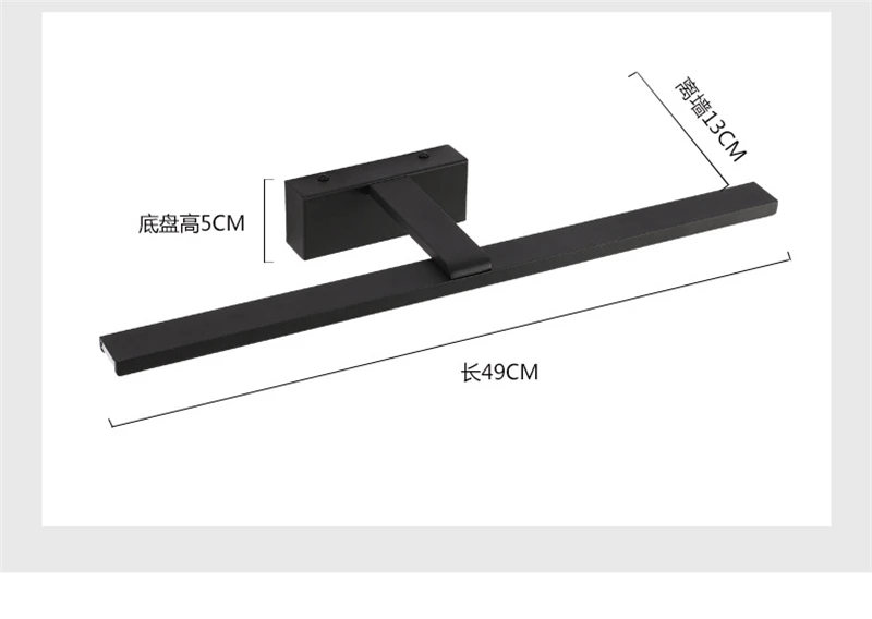 Скандинавская ванная комната светодиодный настенная лампа, зеркало фары черный белый макияж настенный светильник интерьера промышленная