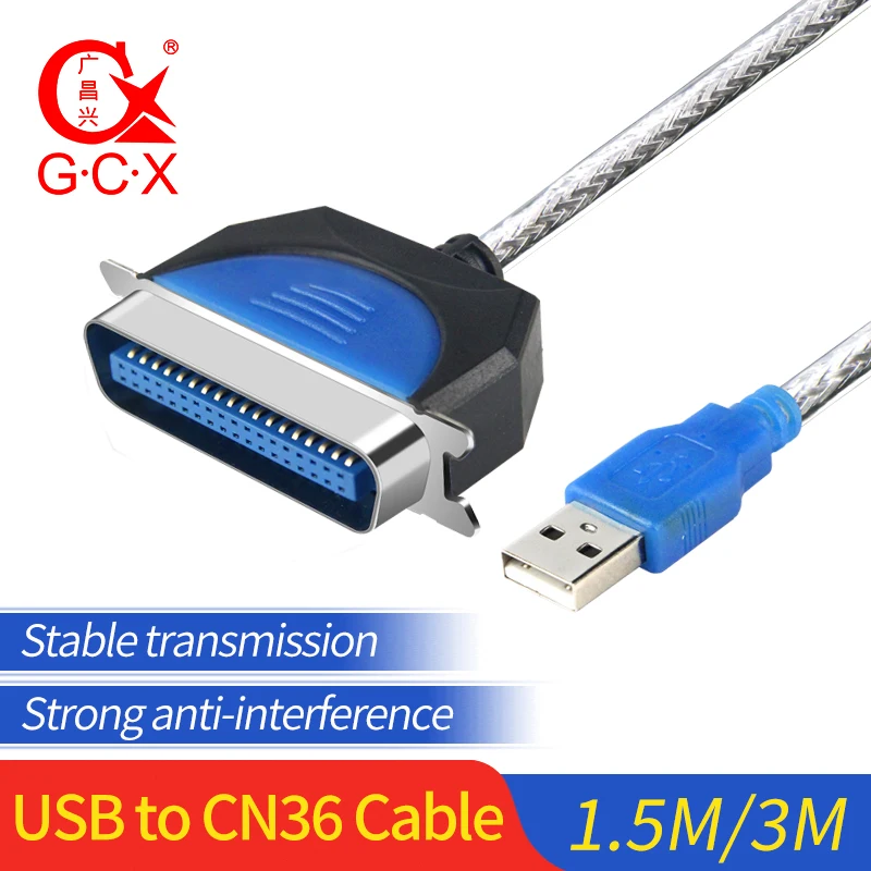 New Black USB to IEEE 1284 Parallel Port Printer Adapter Cable 36 Pin HP