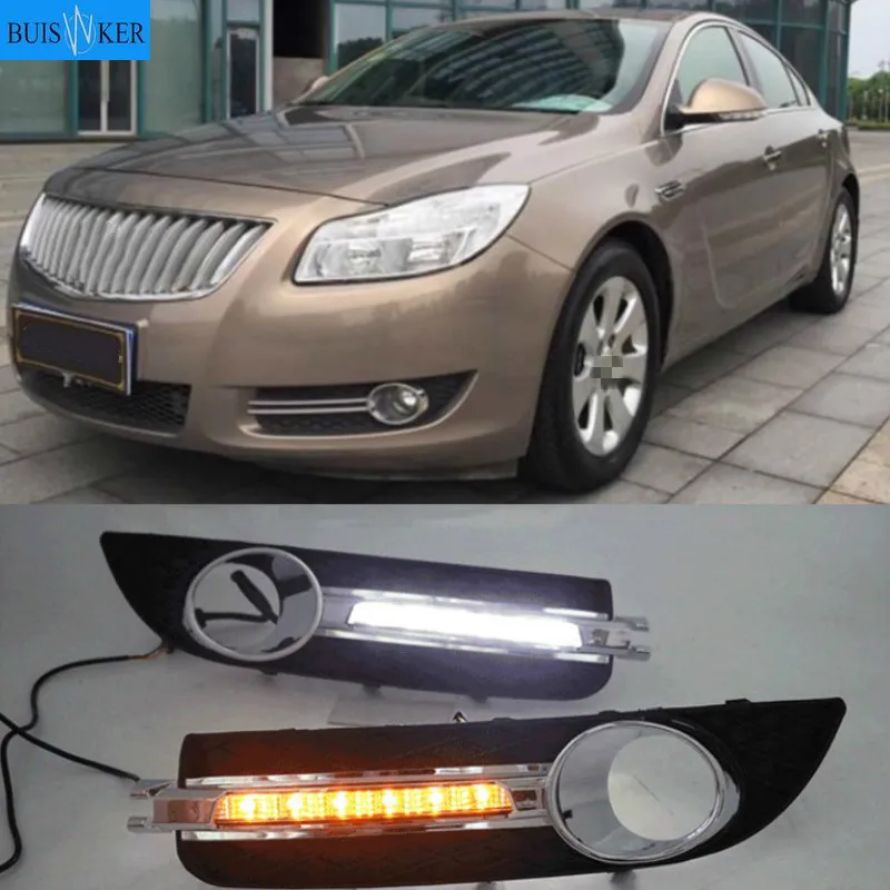 2 шт. светодиодный DRL Дневной светильник с Поворотная сигнальная лампа для Buick Regal
