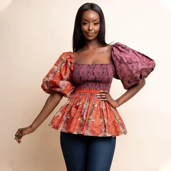 Nkeru Crop Tops Party Printing Dress