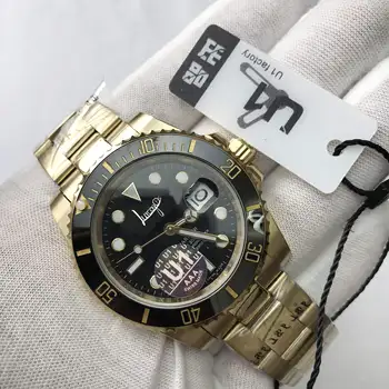 

AAA 18K gold Watch men automatic U1 factory ceramic bezel sapphire glass Lumious needles sweep movement sub watches