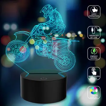 

Desk Light Table Lamp Night Light Modern Cute Adorable Creative 3D Motocross Bike Art Kid Atmosphere Christmas Xmas Home Decor