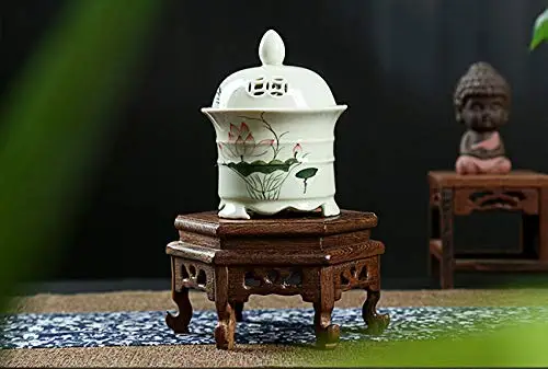 

PHILOGOD Incense Holder Multi-functional Timing Electronic Incense Burner Hand-drawn Censer (green)