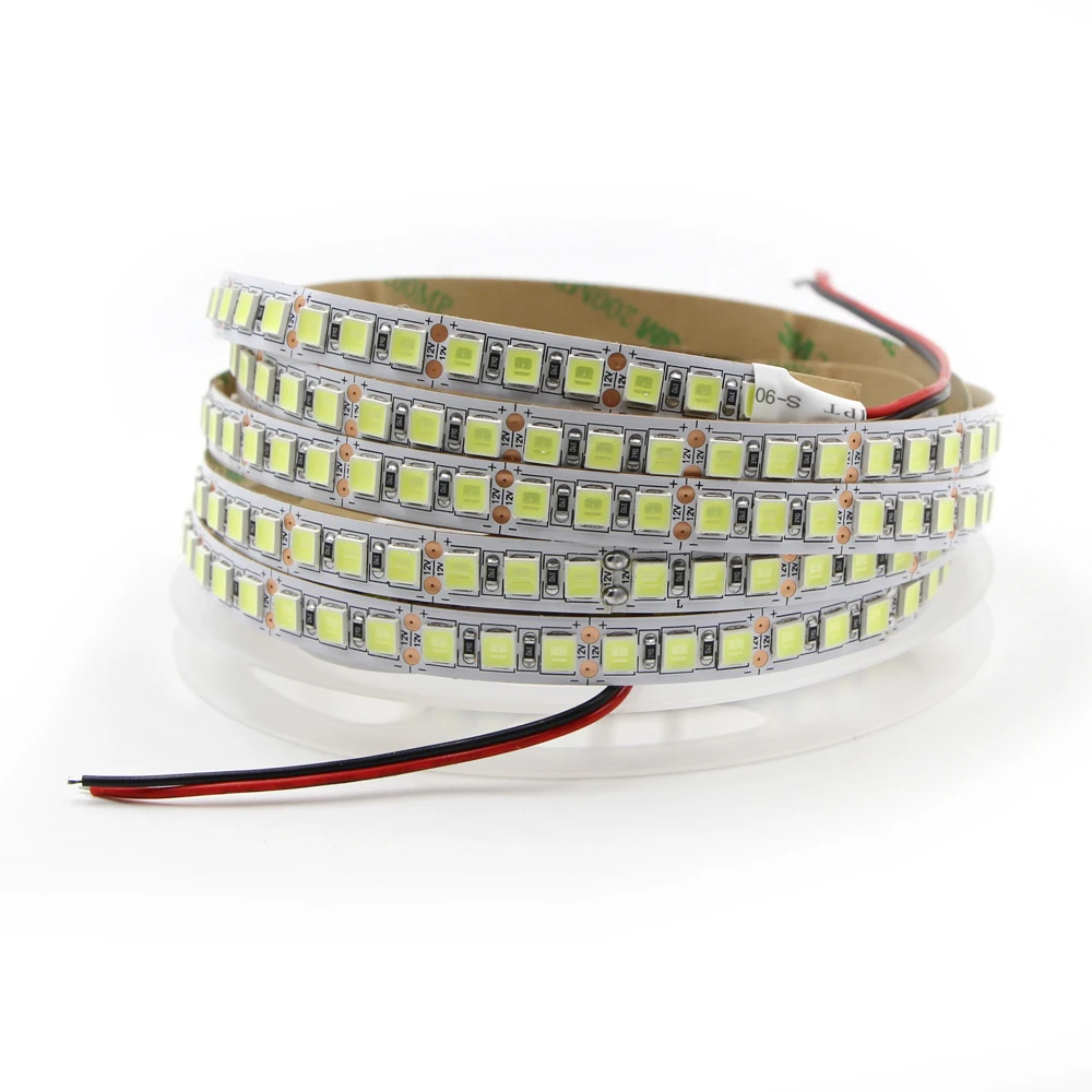 SMD 5054 LED Strip 5M 120leds/m diode Flexible 600 led Tape Light 12V 24V more bright than 5050 2835 5630 RGB white/warm white