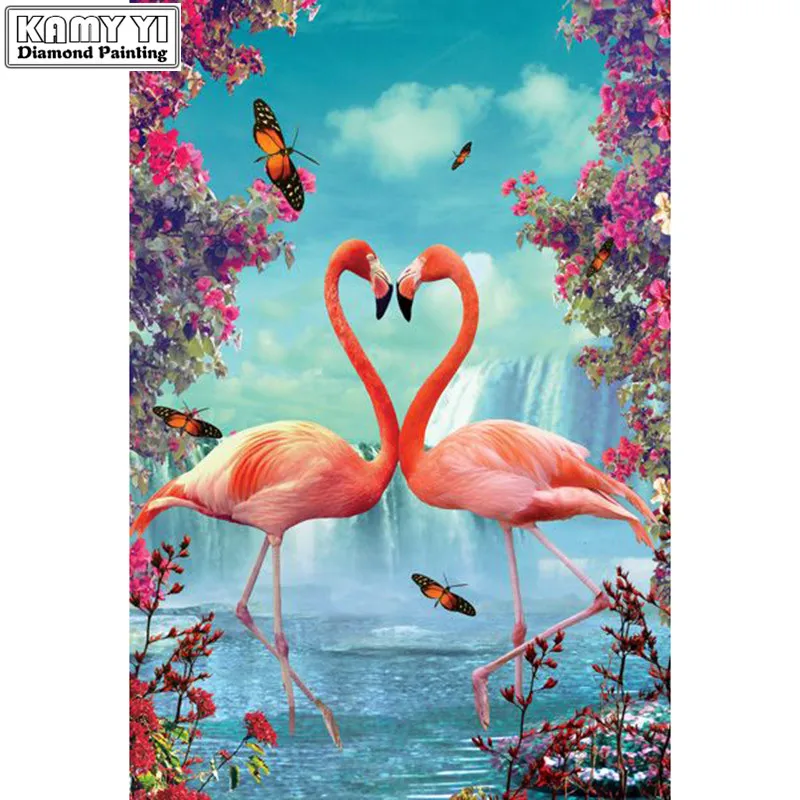 

DIY 5D Diamond Painting Flamingos Diamond Mosaic Bird Diamond Embroidery Animals Picture Of Rhinestones Full Square Home Decor