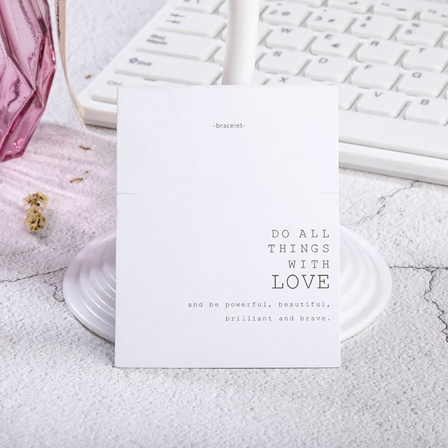 7x9cm Bracelet Display Cards Good Luckl Text Writen Kraft Paper Card Cardboard Packag Hang Tag Ear Paper Card for Jewelry
