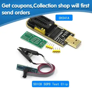 

CH341 24 25 Series EEPROM Flash BIOS USB Programmer Module + SOIC8 SOP8 Test Clip For EEPROM 93CXX / 25CXX / 24CXX