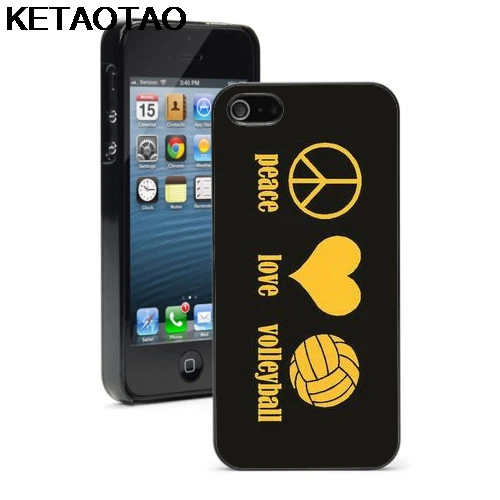 KETAOTAO Peace люблю волейбол девушки спортивный чехол для телефона s для iPhone 4 5S 6S 7 8 Plus X XS XR 11 Pro Чехол Мягкий ТПУ резиновый силиконовый - Цвет: Небесно-голубой