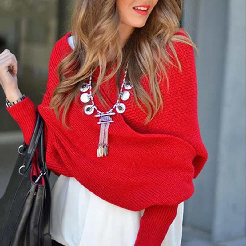 

Women Knitted Sweater Tops Scarf with Sleeve Wrap Winter Warm Shawl Scarves KQS8