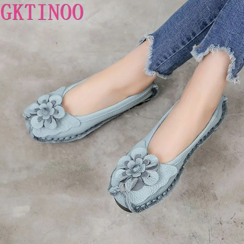 Women Flats with Flowers Ladies Loafers Slip On