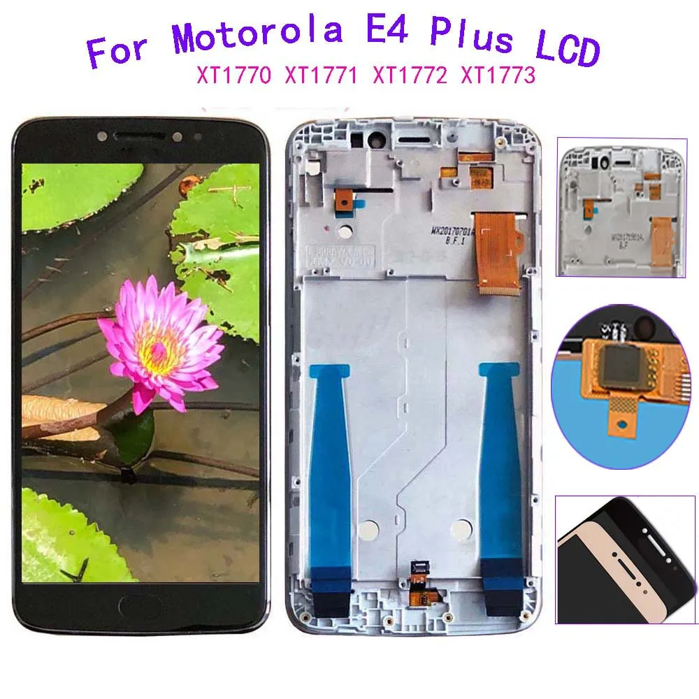 

100%Tested For Motorola Moto E4 Plus XT1770 XT1771 XT1772 XT1773 LCD Display Touch Screen Frame Digitizer Assembly Replacement