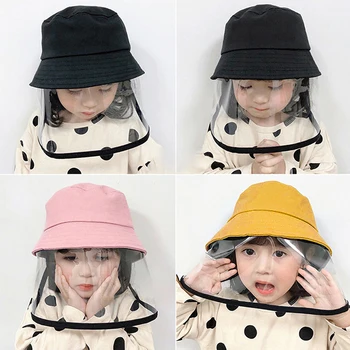 

Fisherman Hat With Protective Clear Mask Dust-proof Sun Cap Plastic Anti-fog Saliva Hats Face Shields Hats
