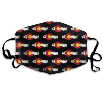 

Comfortable Two Layer Dust Mask, Soft Colorado State Mountain Flag Face Mask Cover Mouth for Adults and Teens