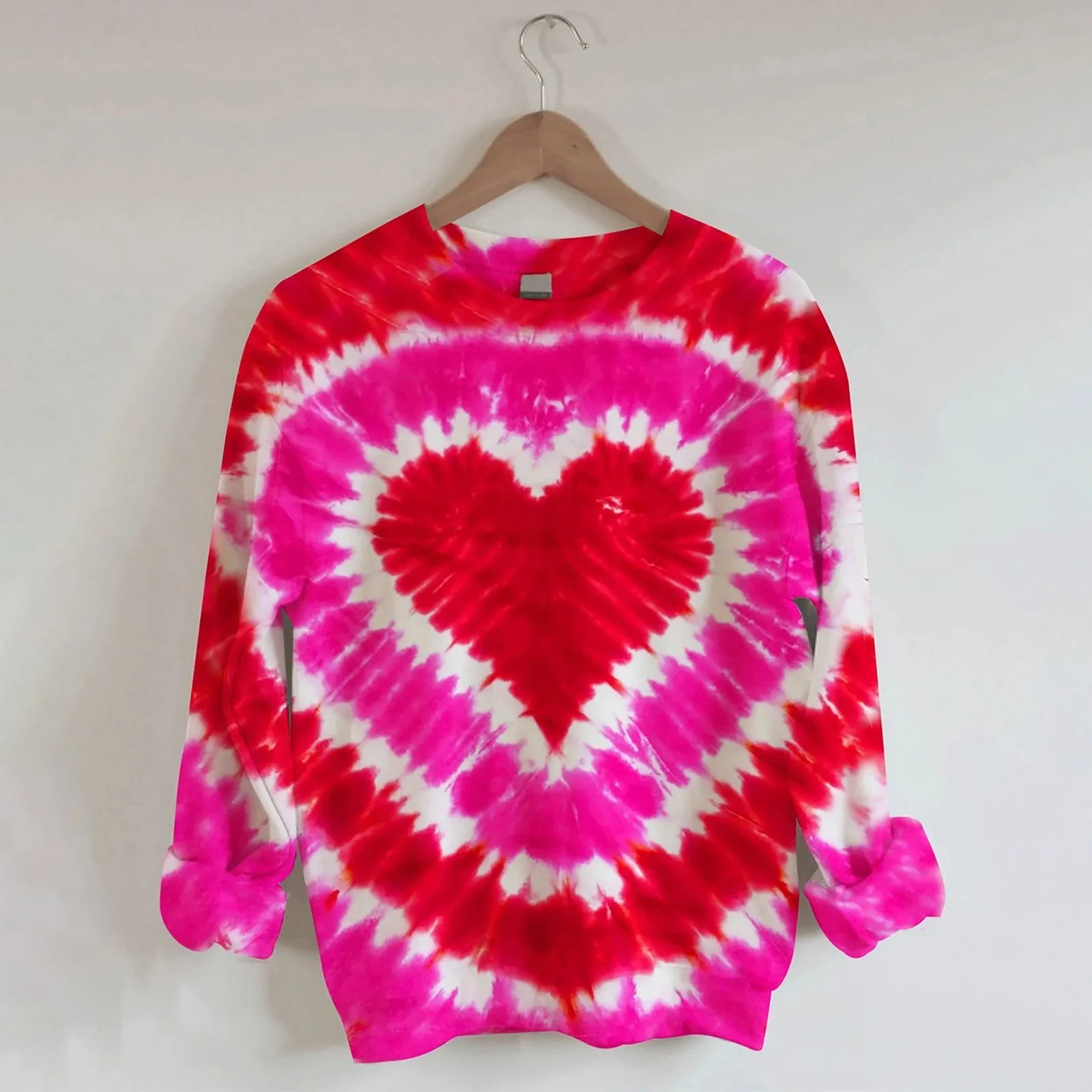 Women Autumn Hoodies Casual Hoodies Heart Shape Print Round Neck Long Sleeve Pullover Sweatshirts Female Hooded Перетягивать 2