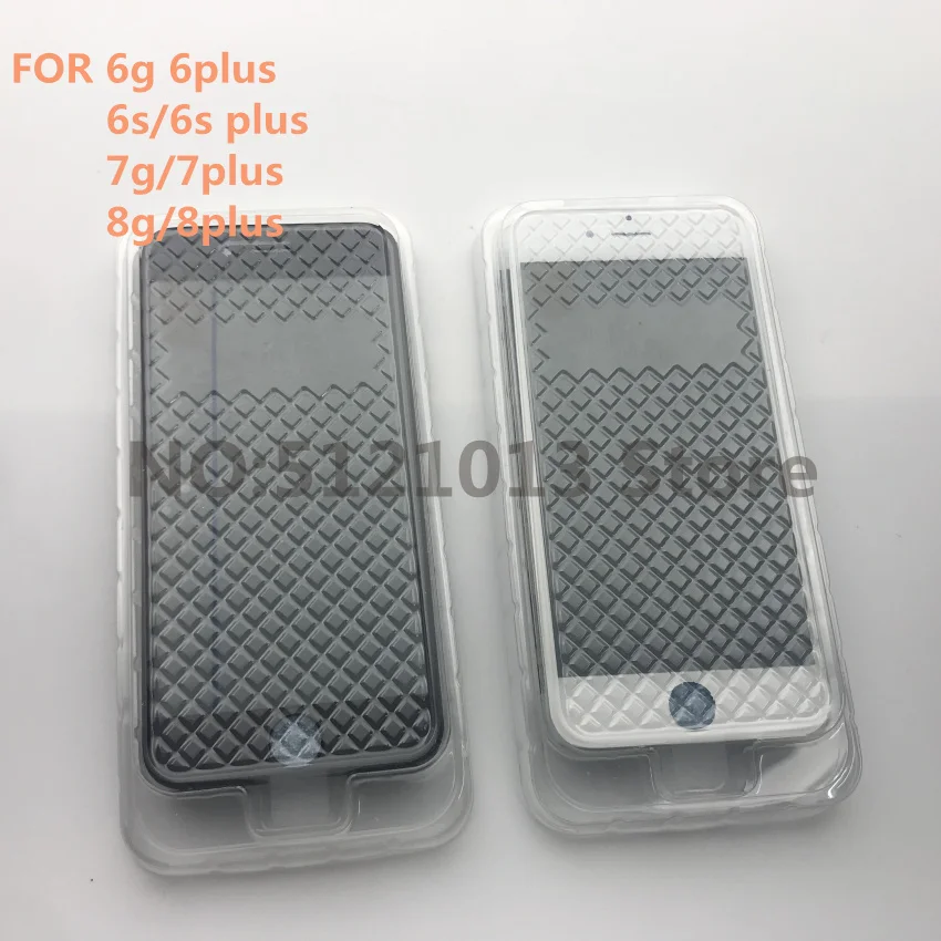 10 шт. 4 в 1 для iPhone 5/6 Plus/6 S Plus 7 Plus 8/8 Plus передний стеклянный сенсорный экран+ рама, изготовленная холодным прессованием ободок+ ОСА+ поляризатор