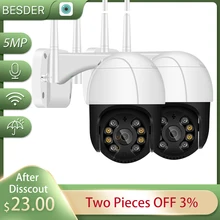 Kamera BESDER 2MP PTZ WiFi Zewnętrzna wodoodporna kamera IP bezpieczeństwa Dwukierunkowy dźwięk 3MP Detekcja ruchu Mini nadzór wideo