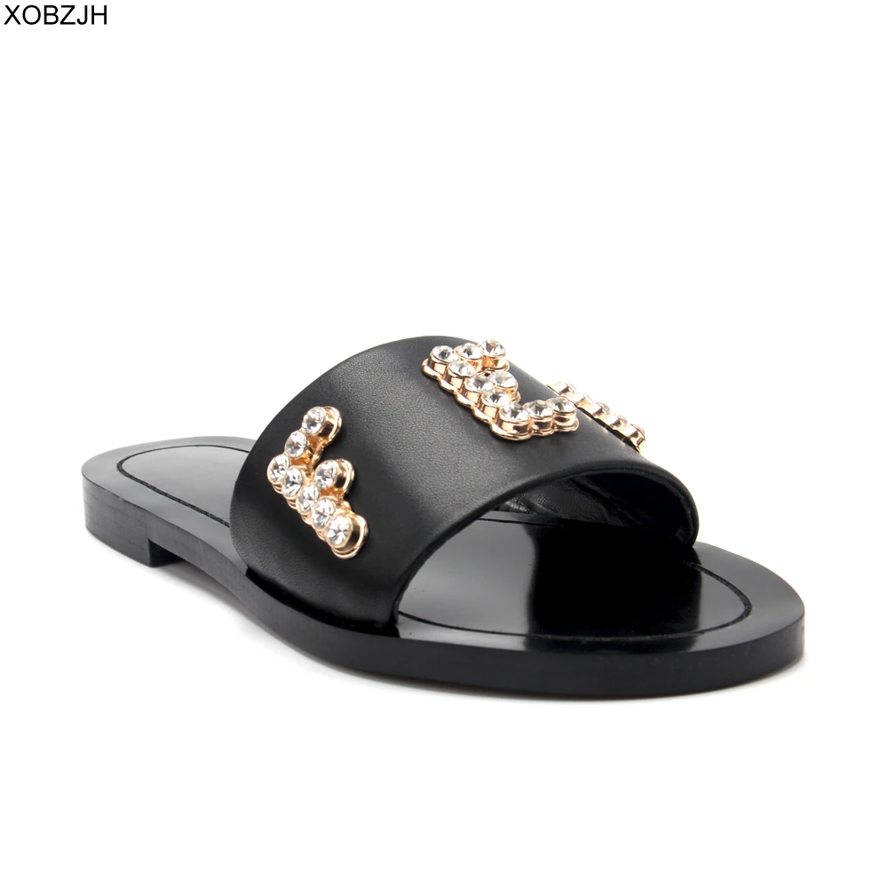 designer leather slides