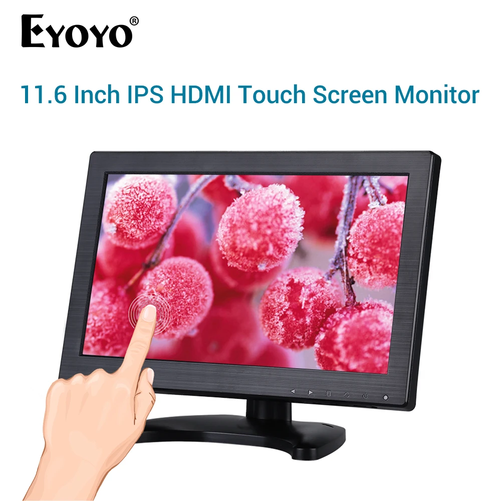 

EYOYO EM12Q 12" IPS FHD 1080P HDMI Capacitive Touch Monitor LCD Screen PC Display With VGA USB Speaker For DVR DVD CCTV Camera