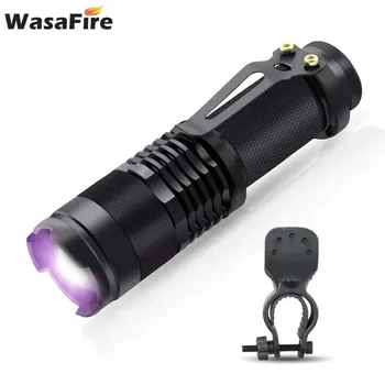 

Mini UV Led Flashlight XPE Q5 Ultra Violet Torch Adjustable Focus Zoom Purple Light Linterna For Pet Urine Detector Hunting