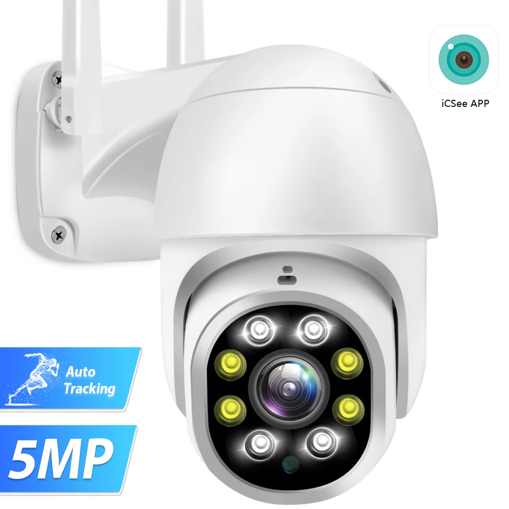 5MP HD Wifi IP Camera Outdoor 3MP iCSee Wireless Security PTZ 1080P AI Human Detection Home CCTV IP66 RTSP P2P | Безопасность и