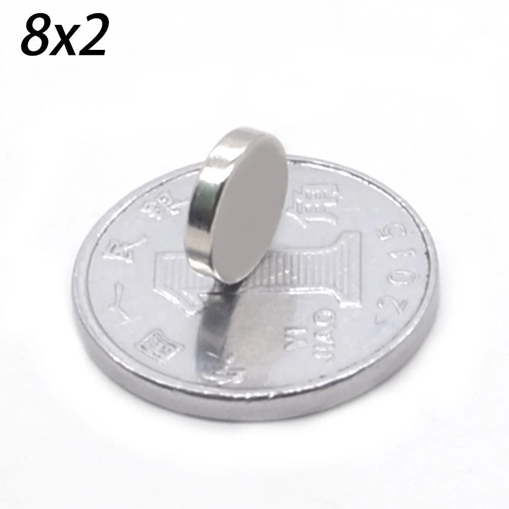 

20/50/100/200 шт. 8x2 неодимовый магнит 8 мм x 2 мм N35 NdFeB Круглый сверхмощный сильный постоянный магнитный диск imanes