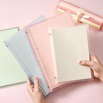 

Transparent Macaron Note Book Loose Leaf Inner Core A5 B5 Notebook Diary Plan Binder Office School Supplies Ring Binder