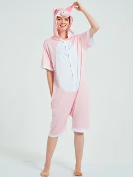 

Kigurumi Unicorn Pajamas Adult Animal Onesies Women Couple Summer Satin Kawaii Pajamas Cute Sleepwear Silk Pijama Tiger Cosplay