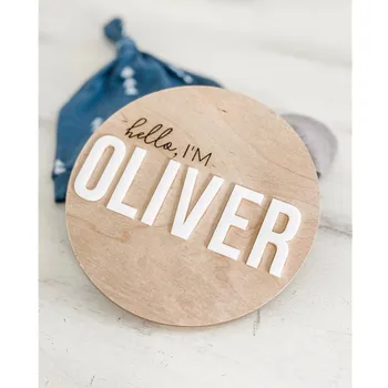 

Plain Wood Nursery Name Sign, Customize birth Announcement, Newborn Photoshoot, Baby Boy or Girl Nursery Decor, Baby Shower Gift