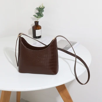 

Bucket Bag Women 2020 New Trendy Crocodile Pattern Niche Design Simple Shoulder Crossbody Bag Mobile Phone Lipstick Pocket A627