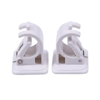 

2 Pcs Hanging Rod Clip Adhesive Wall Curtain Hanging Rod Clamp Hooks Shower Curtain Rod Fixed Clip Hanging Rack Hook