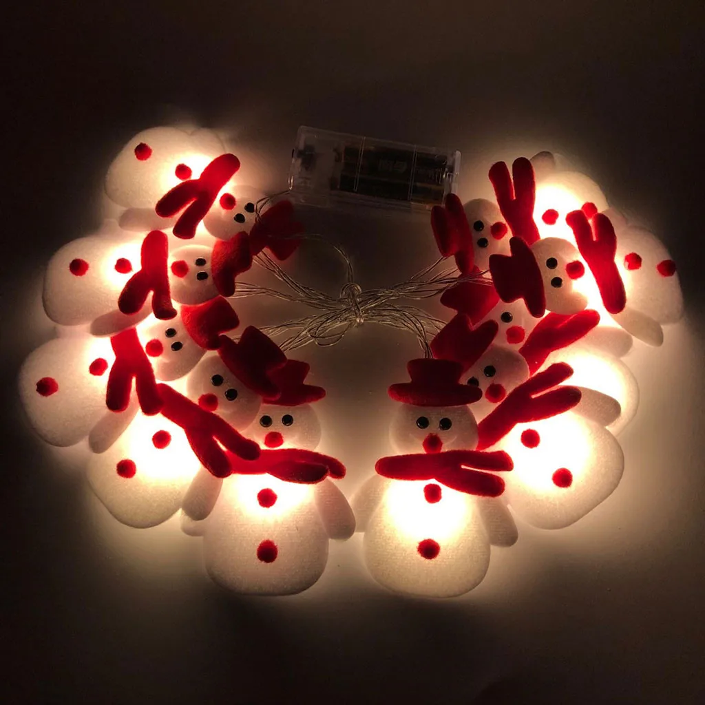 Светодиодный гирлянда в виде рождественского снеговика, гирлянда для украшения рождественской елки, праздничная вечеринка, 1,56 м, 10 светодиодный