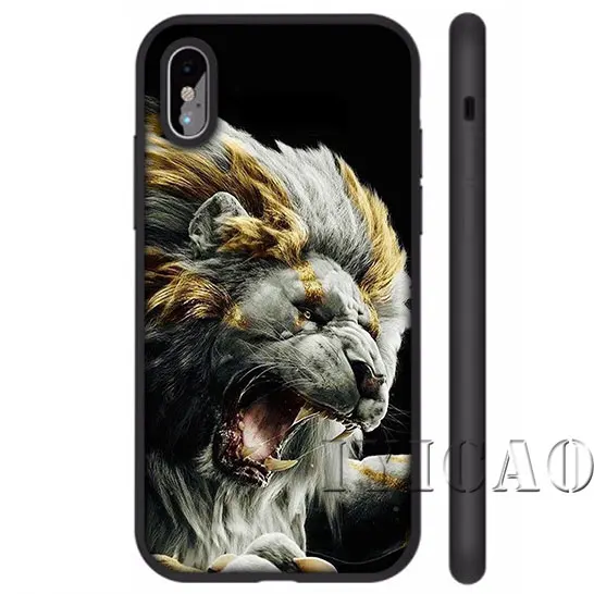 IYICAO Lion Alpha Мужской мягкий силиконовый чехол для iPhone 5 5S SE 10 X XS XR Max 6 6s 7 8 Plus 11 pro