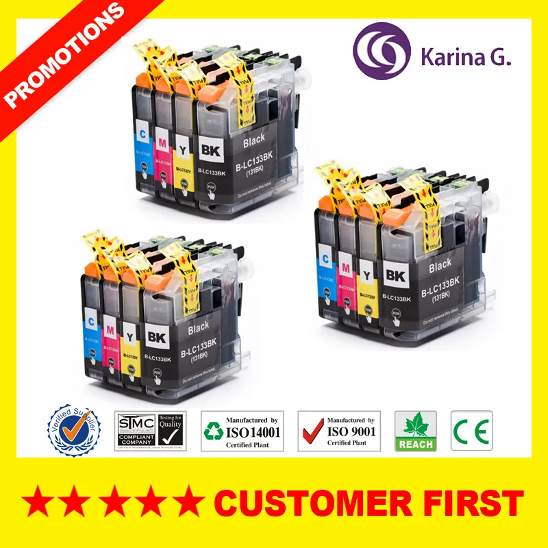 Совместимые картриджи для LC133 LC131 для принтера Brother mfc-j245 J470DW J475DW J650DW J870DW набор чернил для Океании - Цвет: 3Sets