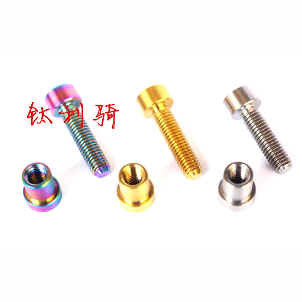 M5 x 16mm GR5 Titanium Alloy Screw Bolt With Cap Nut For Bike Carbon Fibe Handlebar | Обустройство дома