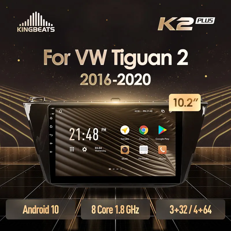 KingBeats штатное головное устройство For Volkswagen Tiguan 2 Mk 2016 2018 GPS Android 10 автомагнитола на