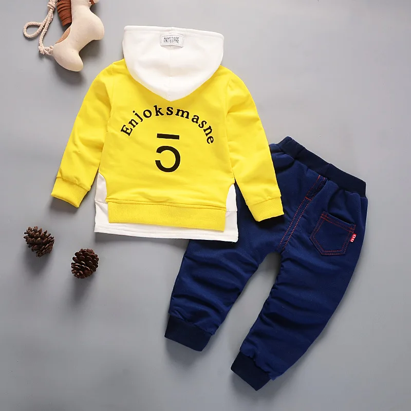 

18 Spring And Autumn Korean-style Childrenswear New Style Boys Sweater Suit 0-4-Year-Old Casual Hooded Tops