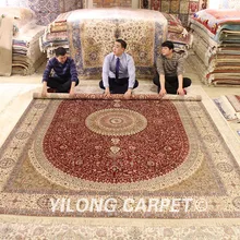 YILONG 9'x12' роскошный красный медальон персидский классический ковер ручной работы прочный салон шелковый ковер(WY321A9x12
